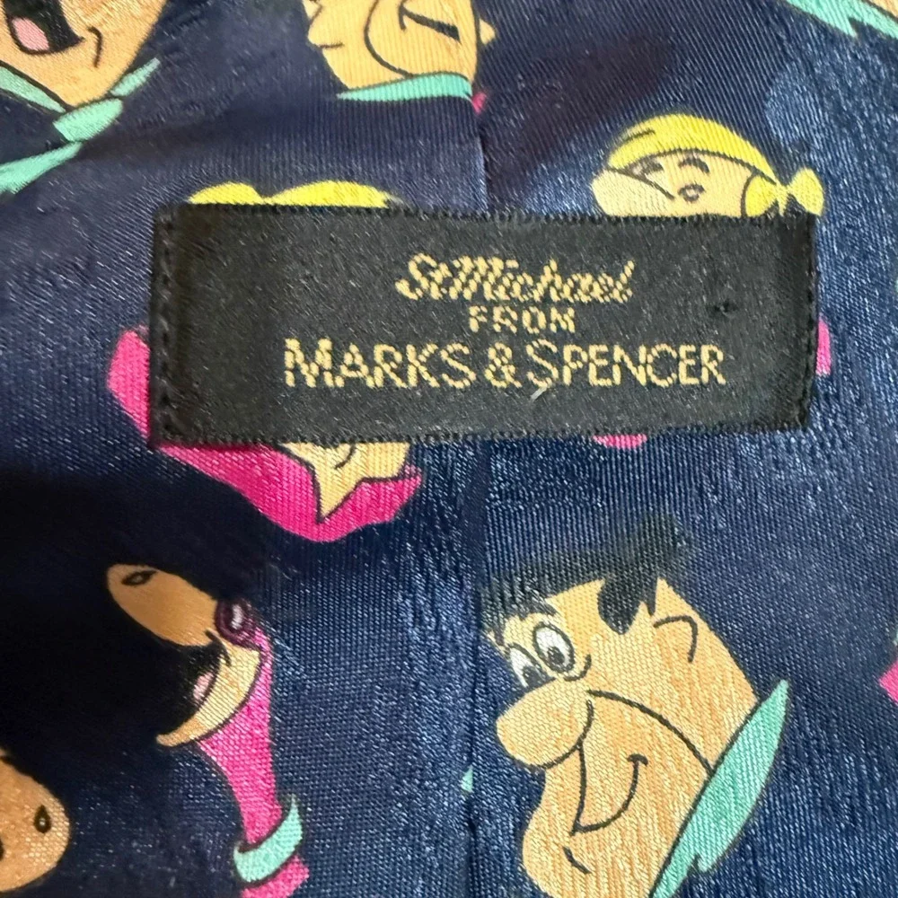 Vintage Flintstones Tie Fred Barney Dino 90s Novelty Y2K Dopamine Dadcore